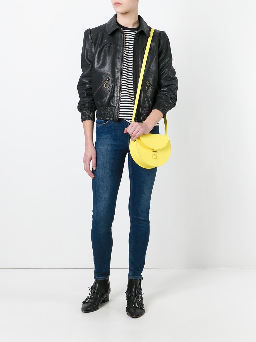Yellow Round Crossbody Bag